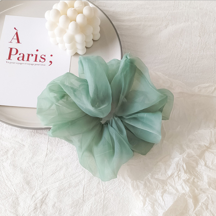 Dây buộc tóc voan tinh tế vòng lớn Scrunchies dễ thương HD42