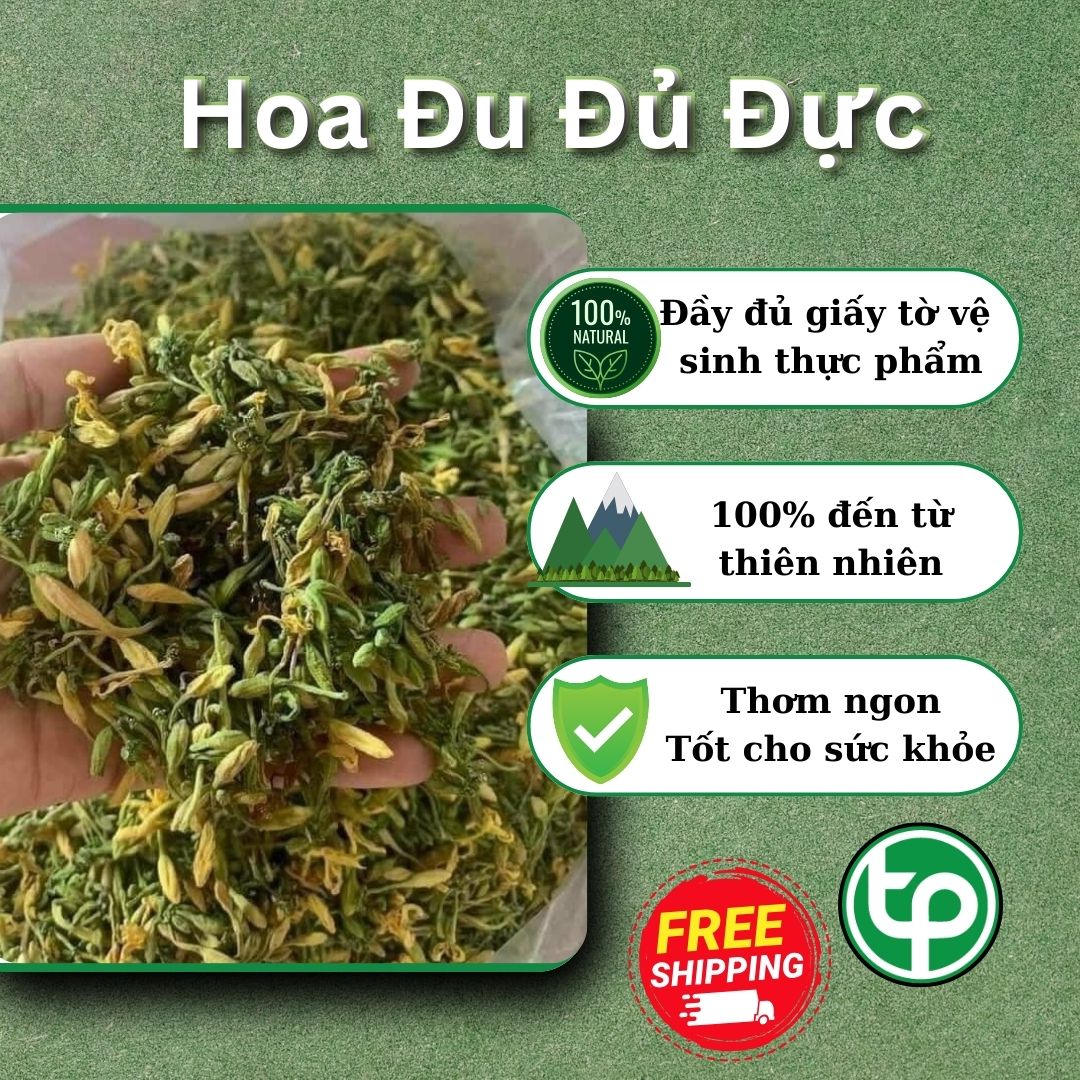 Hoa đu đủ đực khô 100g - Tấn Phát - Chuyên dùng để pha trà và sắc lấy nước uống