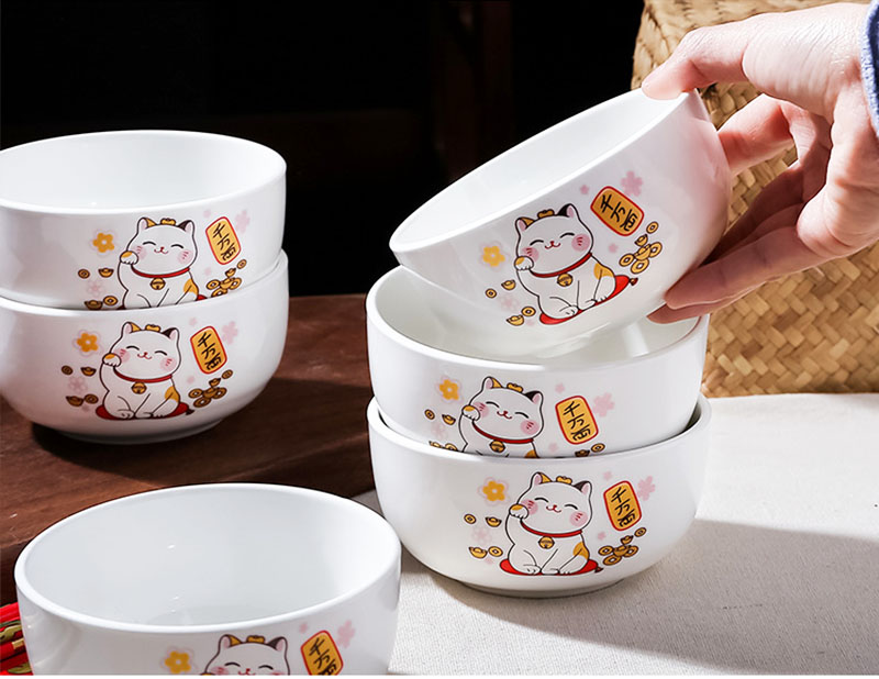 Bộ 10 chén sứ opal cao cấp - bộ 10 chén sứ hoa văn - CHÉN ĂN CƠM
