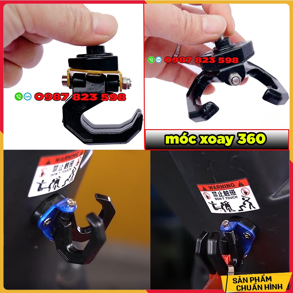 Móc Treo Đồ Xe Máy (2 Móc Nhôm CNC Xoay 180 độ)
