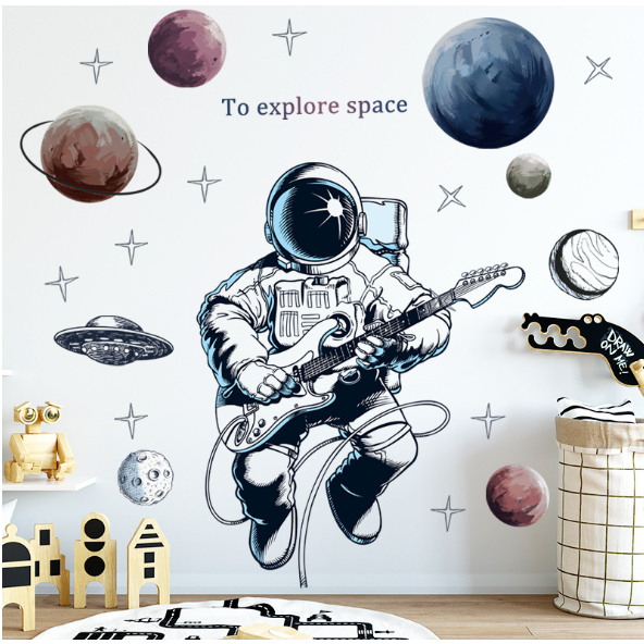Decal vũ trụ- Phi hành gia gảy đàn ghita trên vũ trụ