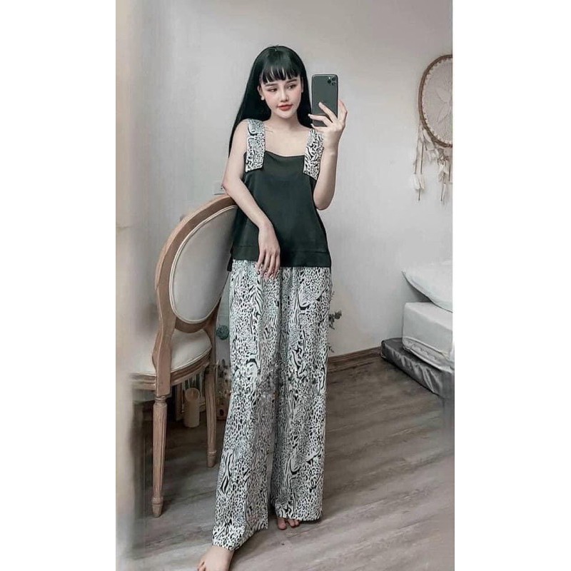 ĐỒ BỘ LỤA LATIN PIJAMA DÂY QD FREESIZE DƯỚI 60kg