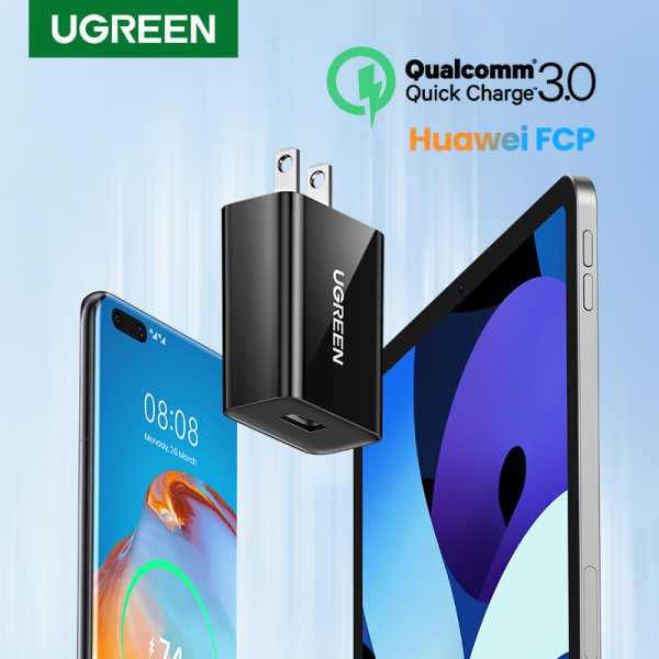 Ugreen 5V1A/18W Charger Sạc USB QC3.0 Sạc Nhanh, Dành Cho SAMSUNG iPhone Realme 6 Pro Huawei Nova 7i SAMSUNG J7 A71 A10 Huawei Nova 5T Xiaomi Redmi Note 9 VIVO OPPO