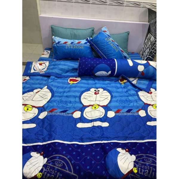 [HCM][1m6x2m] Bộ ga vỏ gối 4 món mẫu doremon .( 1 drap + 2 vỏ gối nằm + 1 vỏ gối ôm )