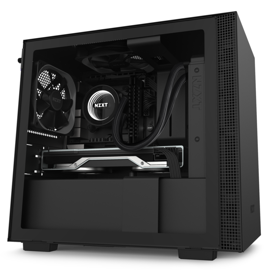 Vỏ máy tính (Case) NZXT H210 MATTE BLACK (Mini iTX/Đen)