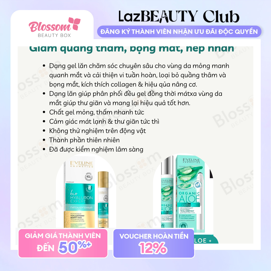 Lăn mắt lạnh EVELINE giảm quầng thâm, bọng mắt