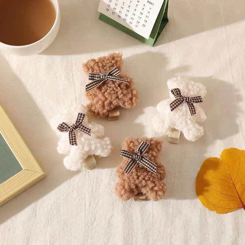 🌸kẹp tóc & Plush gấu kẹp tóc dễ thương bên kẹp tóc YINSAF🌸