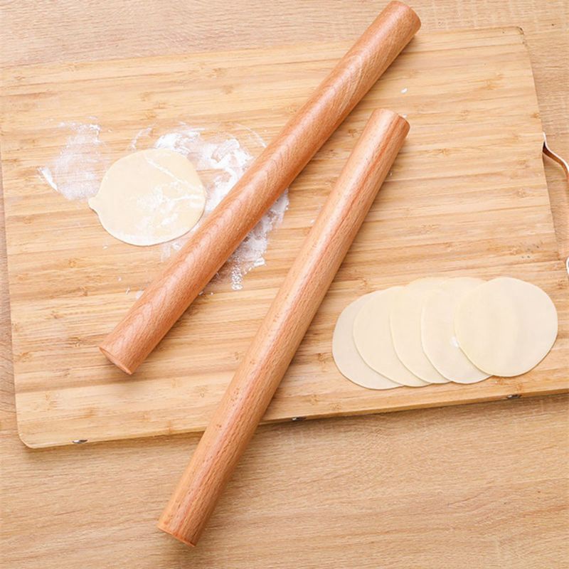 Cán lăn bột bằng gỗ làm bánh loại trơn mịn 28cm