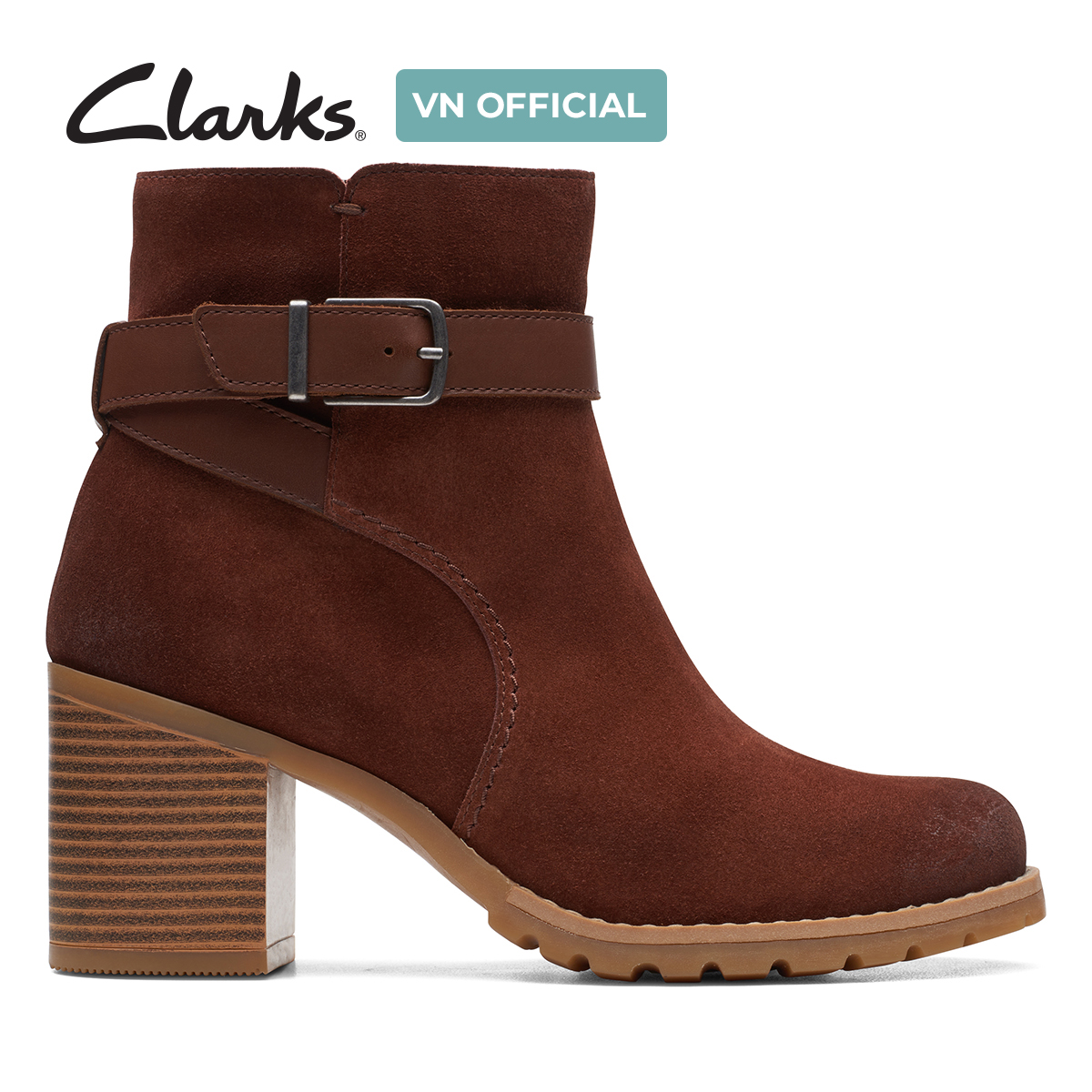 Giày bốt cao gót da nữ clarks - clarkwell hall