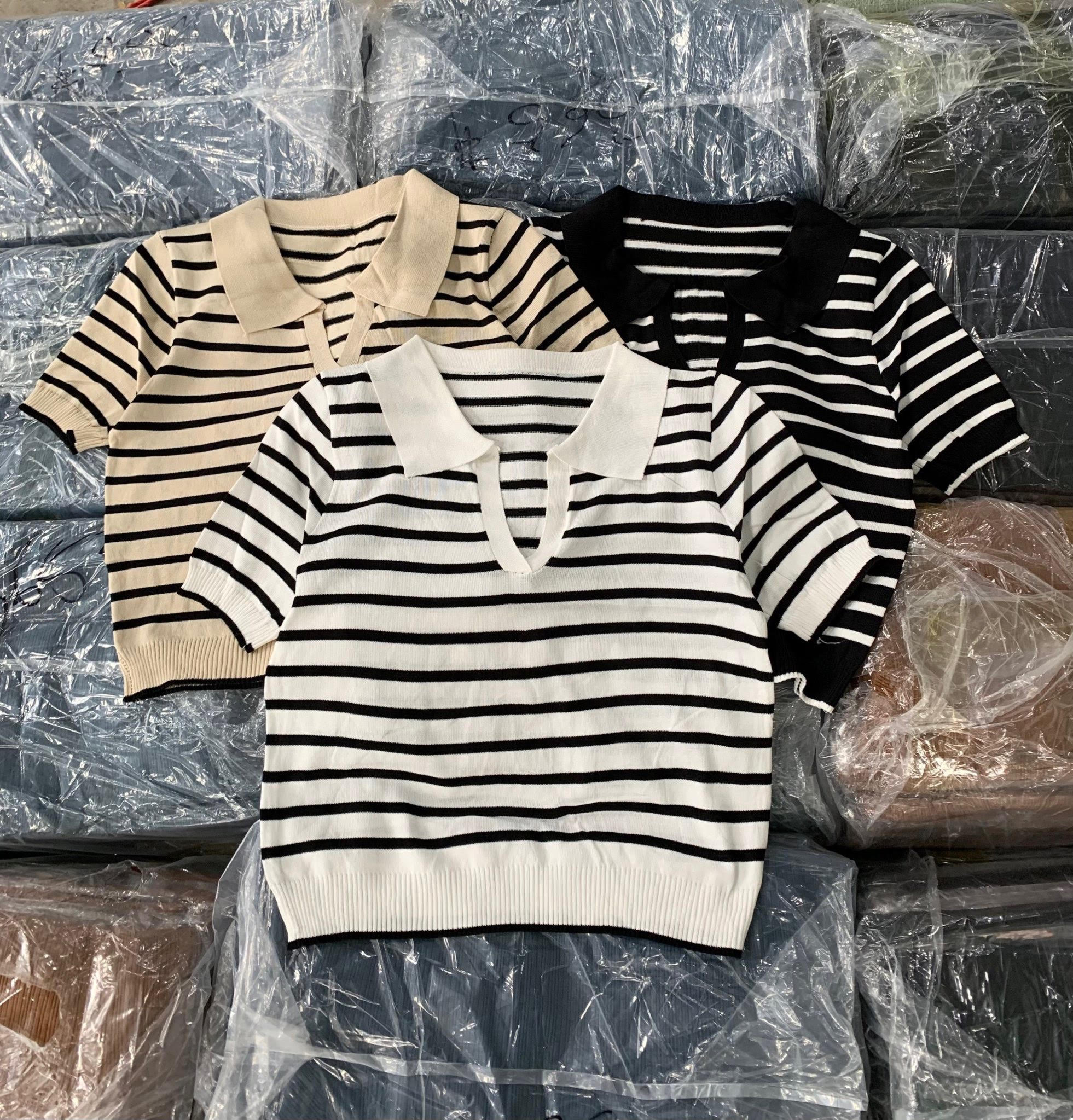 [Ảnh thật] ÁO POLO CROPTOP CỔ V LEN