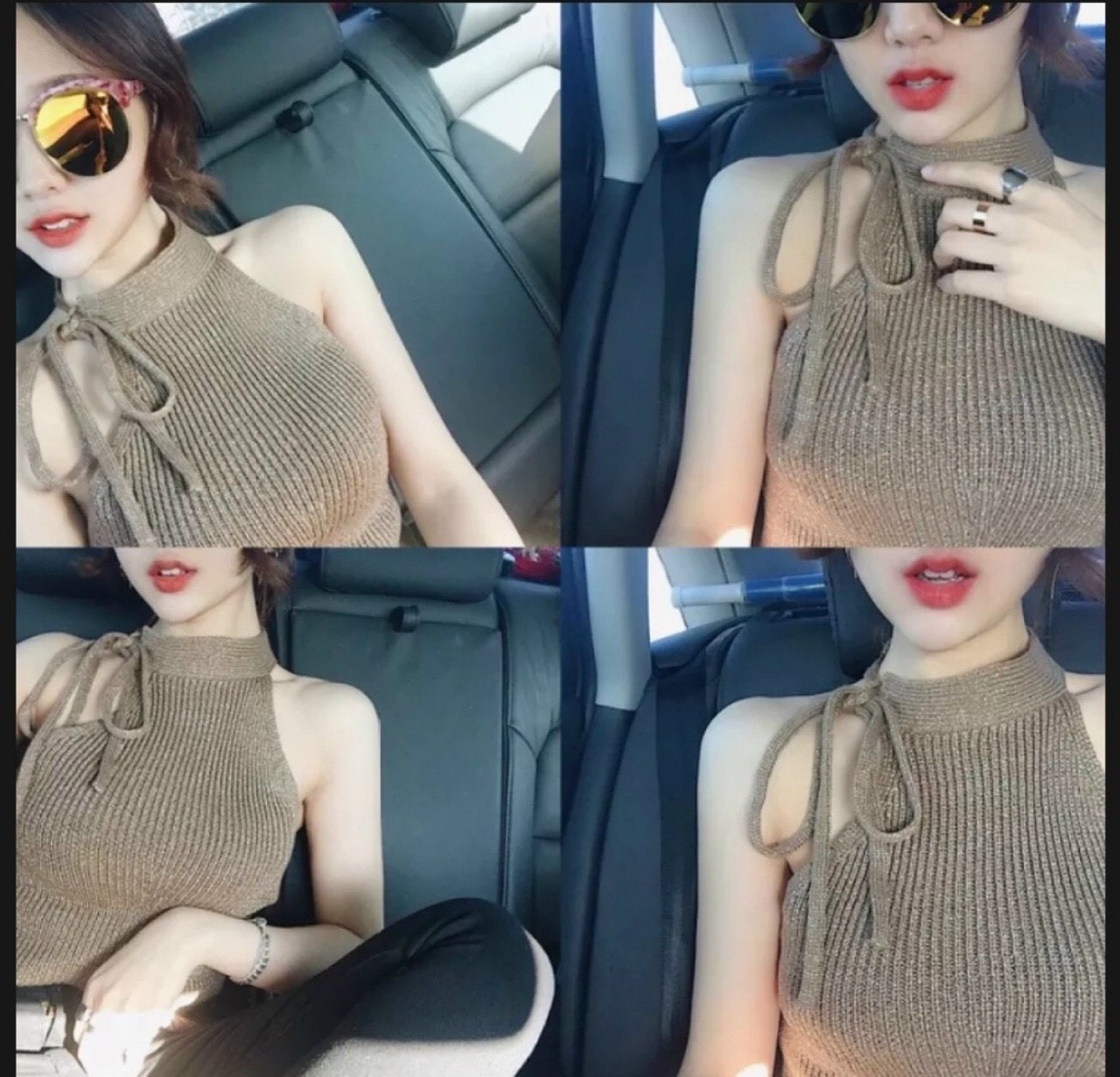 Áo len gân mặc được 4 mùa hàng mỏng co giãn tốt.