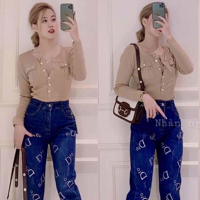 Áo tăm cúc mở, túi nắp dài tay