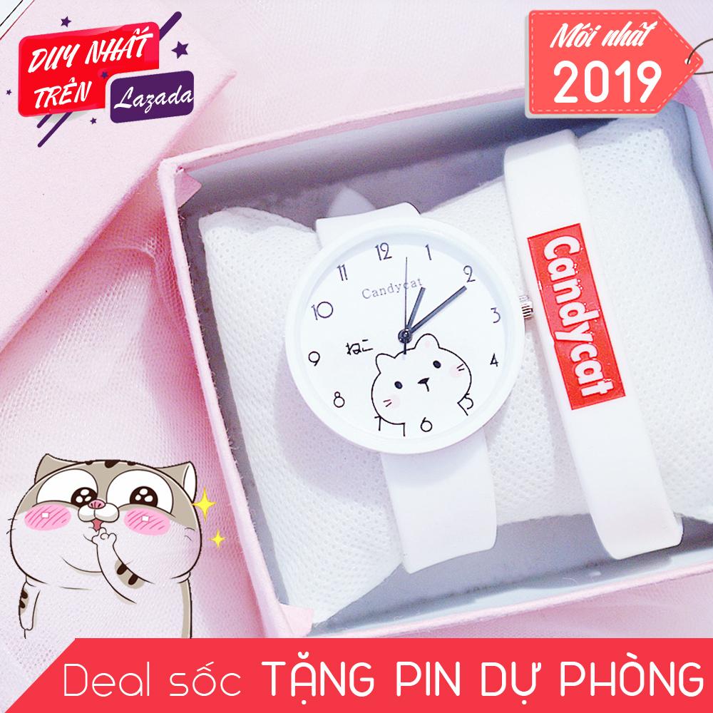 Đồng hồ hình Mèo mập mạp dây Silicone bền bỉ Candycat C17