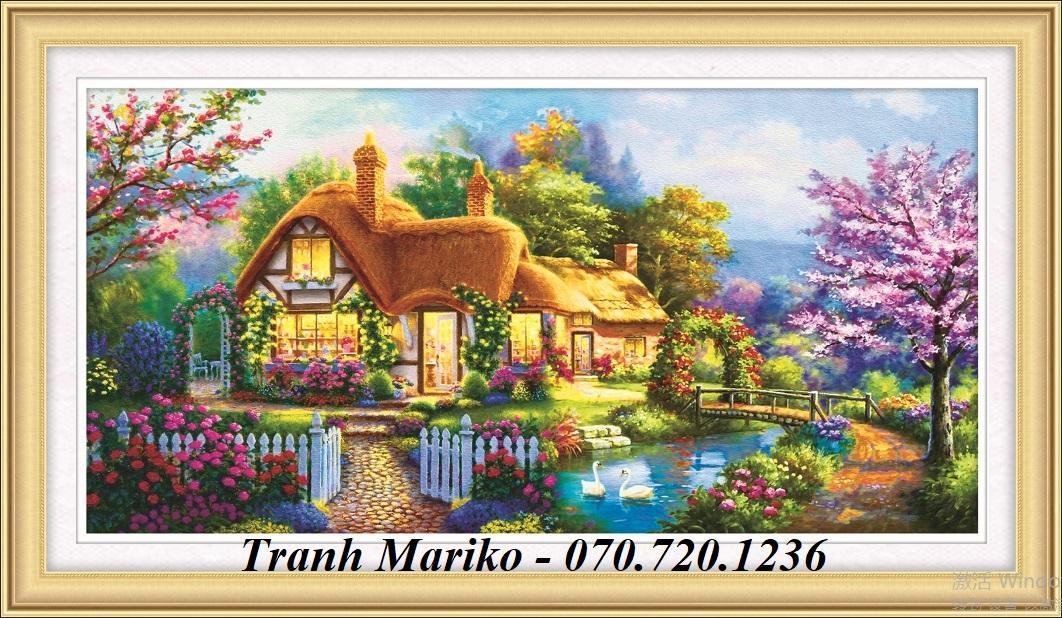 Tranh thêu GIA ĐÌNH HẠNH PHÚC 53505 kích thước 94*52cm