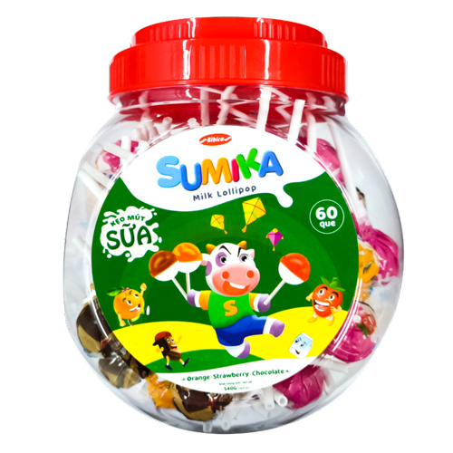 Kẹo mút Sumika Mix vị (Sữa cafe- sữa dâu- sữa cam) - Bibica