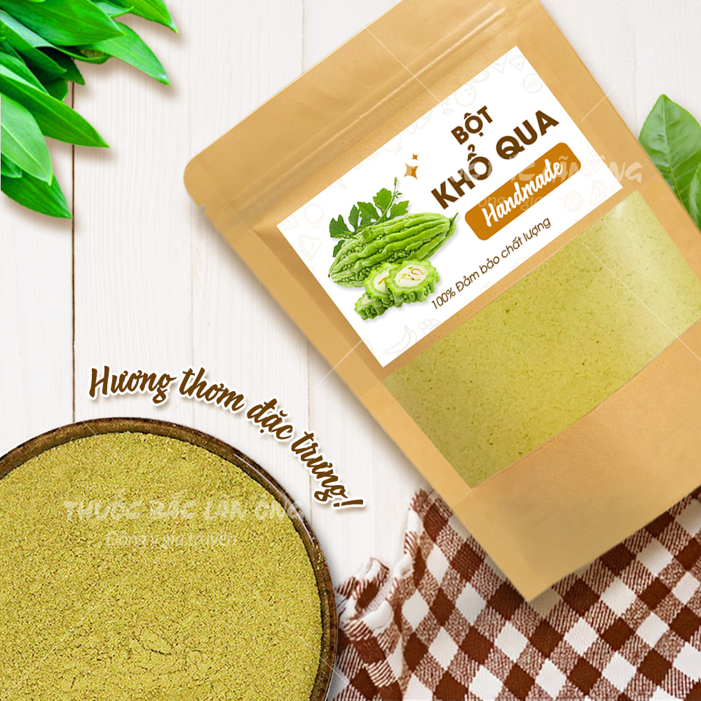 Bột khổ qua 100g, bột mướp đắng rừng, nguyên chất, hỗ trợ giảm mụn, ngừa tiểu đường, detox, giảm cân