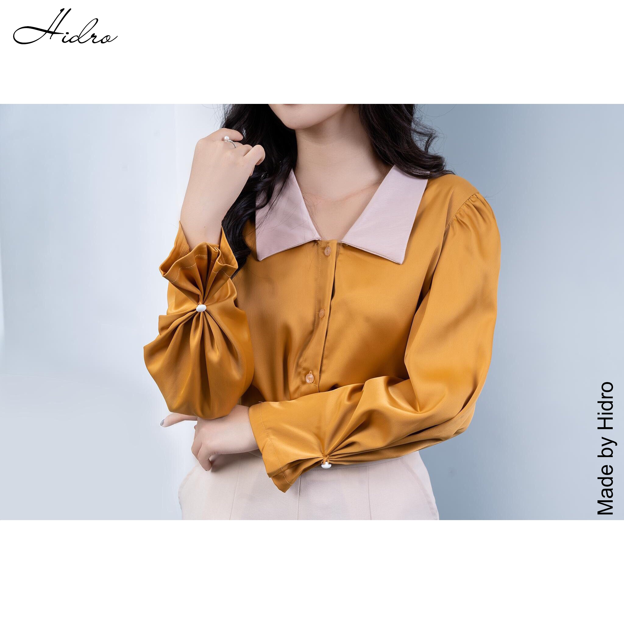 HIDRO Set áo lụa gân vàng mix quần baggy