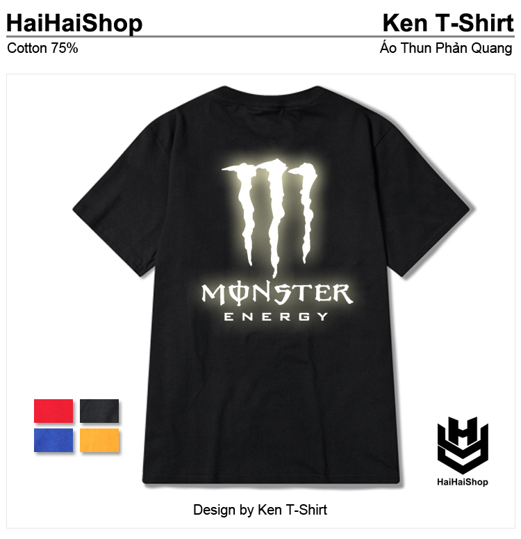 Áo Thun Phản Quang Monster, , Áo Thun Cotton 75%, Áo From Rộng, Ao Thun Unisex, Áo Thun Đẹp HaiHaiShop, Áo Phông Nam Ken T-Shirt