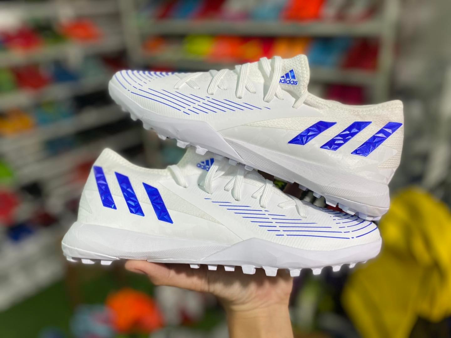 [ Tặng túi rút + tất + hộp ] Giày Bóng Đá Predator Edge.3 Trắng Hàng Cao Cấp