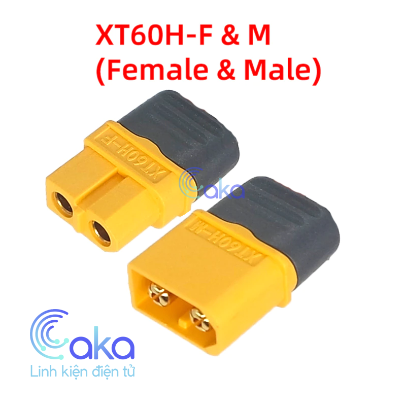 Xt60 jack cắm xt60h có chụp bảo vệ, jack cắm pin lipo, nối nguồn điện, pin