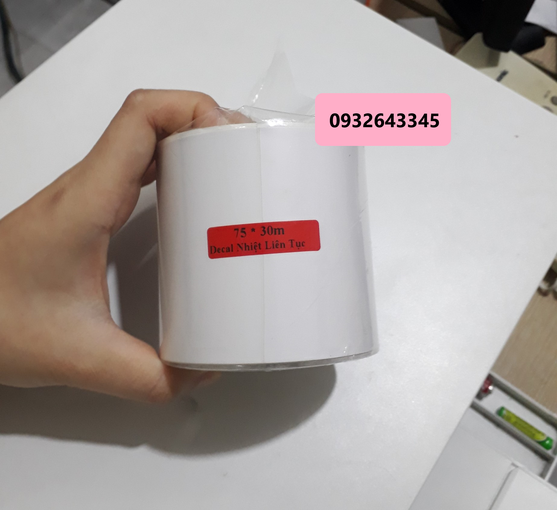 Giấy Decal in nhiệt liên tục cuộn 30m - Dành in đơn hàng livestream