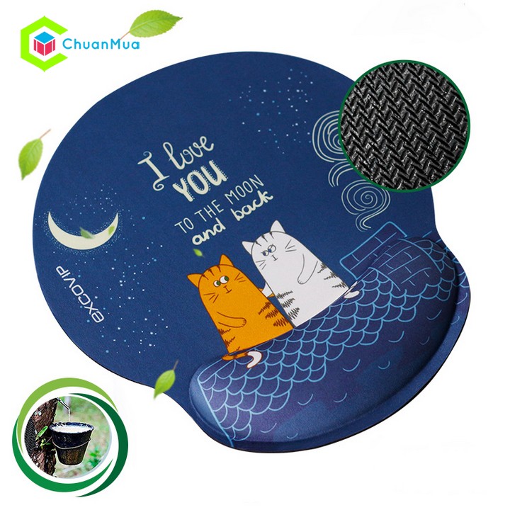 Miếng Lót Chuột Có Đệm Kê Tay Hình Mèo Cute Pad Mouse Silicon 3D ( Bàn Di Dùng cho Máy Tính PC Laptop Macbook Cao Cấp giảm chống mỏi cổ tay EXCOVIP Anime Vải Cực Êm Chơi Game Làm Việc Văn Phòng