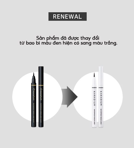 Kẻ mắt chống nước Karadium Waterproof Brush Liner Black