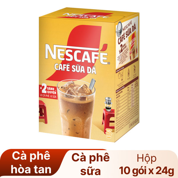 CÀ PHÊ NESCAFE 3IN1 SỮA ĐÁ  HỘP 10 GÓI x 24GR - 30692