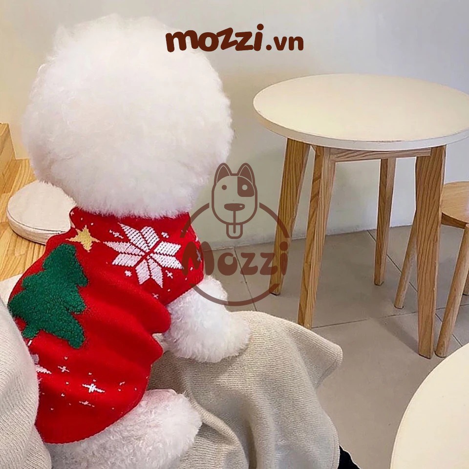 Áo len Noel thêu cây thông cho thú cưng