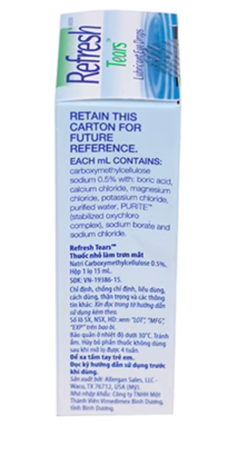 Nước mắt nhân tạo Refresh Tears Allergan (c/15ml)