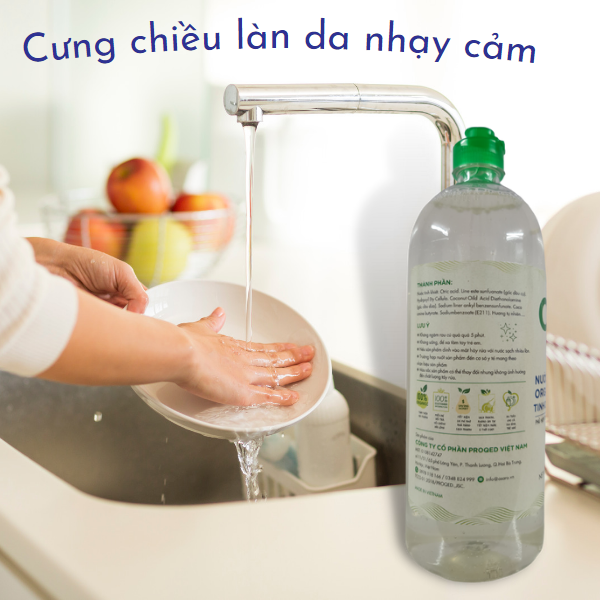 Nước rửa chén hữu cơ OSARO 1000g tinh dầu sả chanh