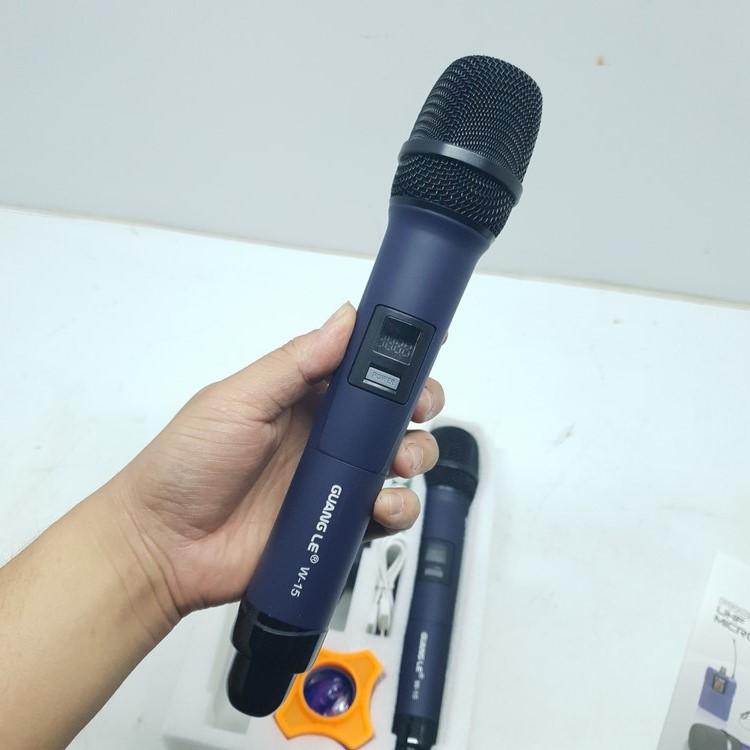Micro không dây GUANG LE W15 Cán Thép CAO CẤP