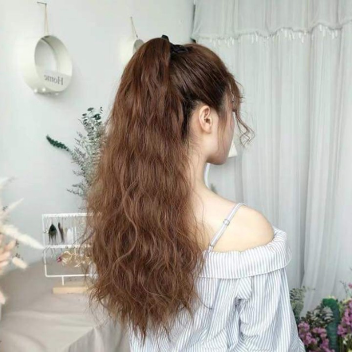 [ hàng loại 1, 60cm ] tóc giả nữ cột xù mì dài, tóc giả buộc, tóc giả xù mì