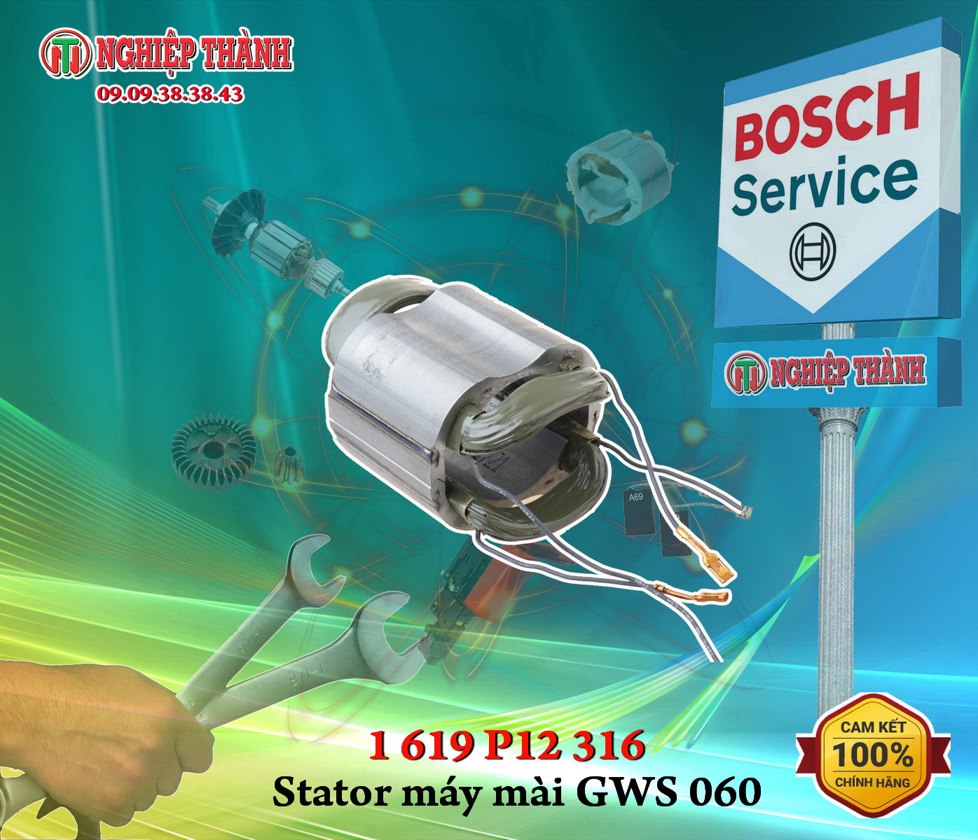 Stator máy mài BOSCH GWS 060 (1619P12316)