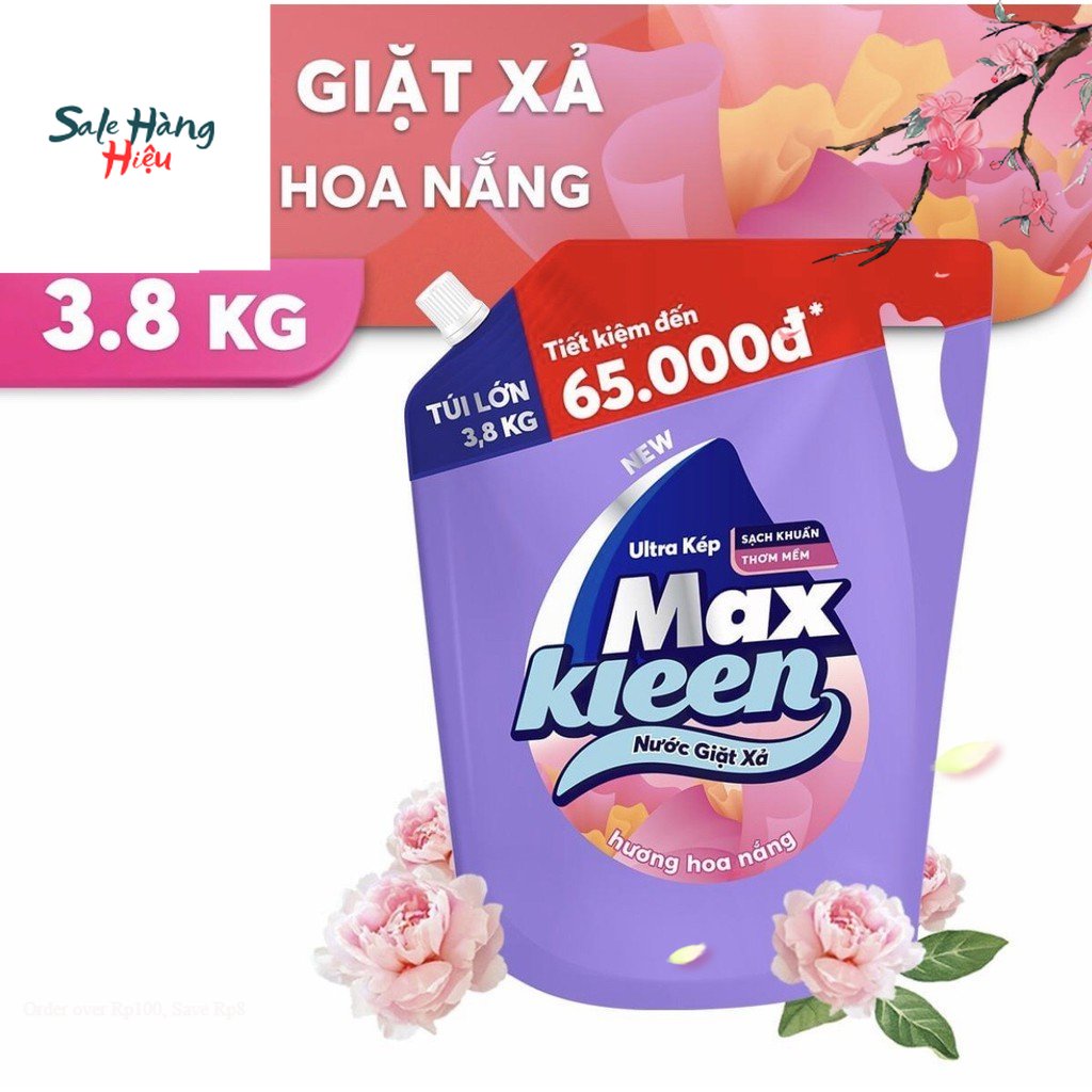 Túi nước giặt Maxkleen 3,8kg Hương Hoa Nắng