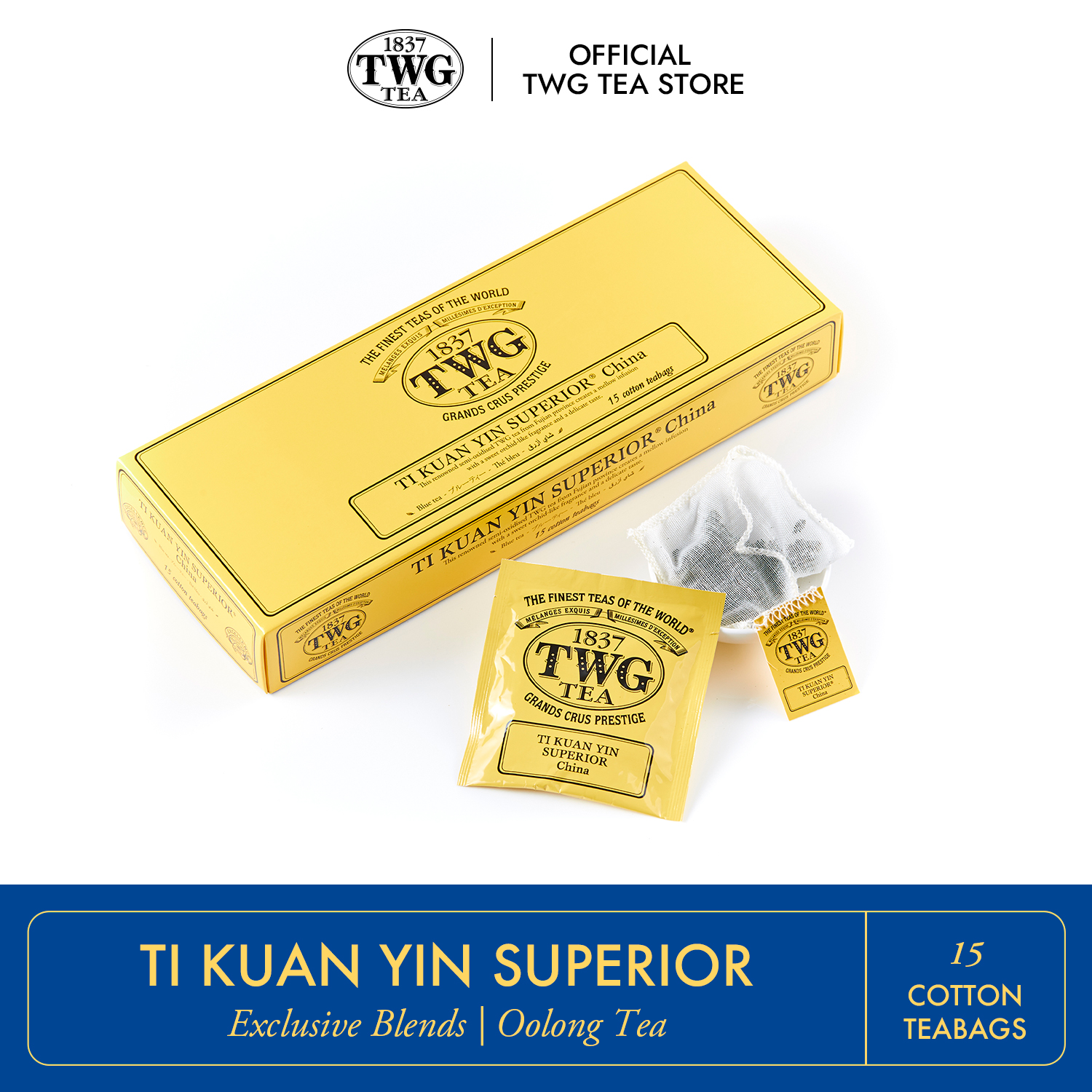 TWG Tea - Ti Kuan Yin Superior Tea (2.5g x 15 teabags) | Oolong Tea