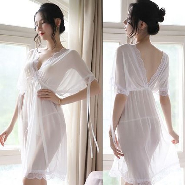 Váy Ngủ Ren Cao Cấp Thắt Eo Tiểu Thư MS5177(big size)
