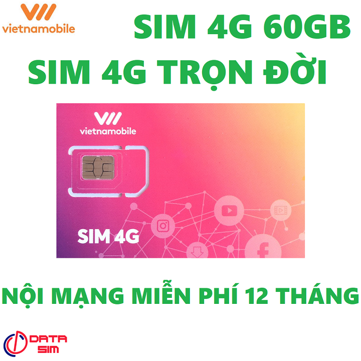 FREESHIP - CHƯA KÍCH HOẠT. [HCM]Sim 4G vietnamobile trọn đời 180GB gói khuyến mãi 12 tháng miễn phí vận chuyển