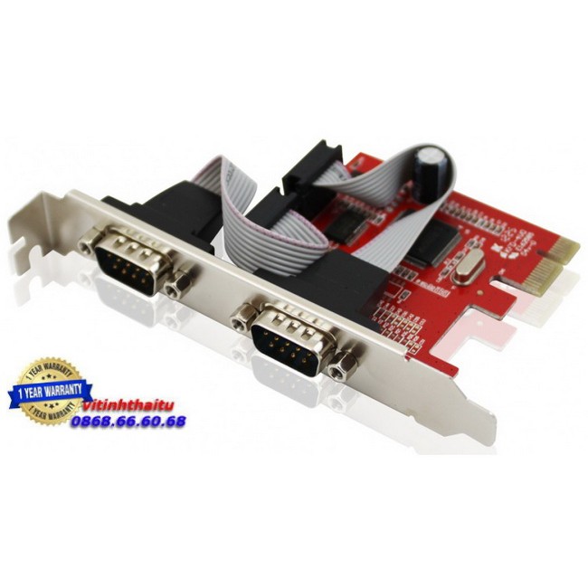 Card pci-e to 2 cổng com unitek y-7504 chính hãng
