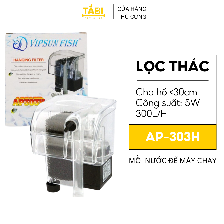 Máy Lọc Thác + Lọc Váng 5W VIPSUN AP-303H - Lọc Nước Hồ Cá Mini
