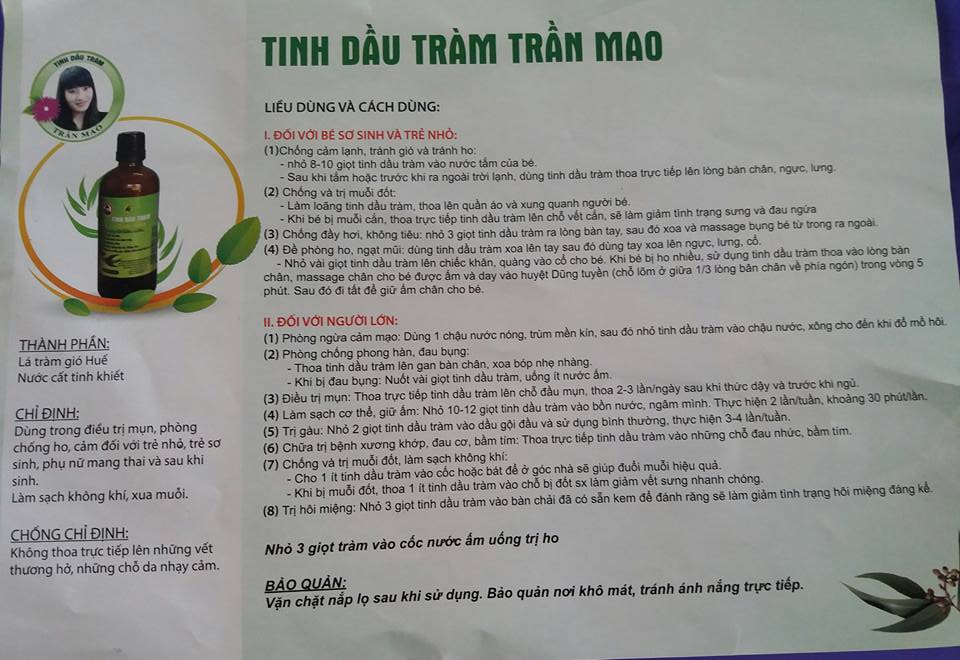 TINH DẦU TRÀM NGUYÊN CHẤT TRẦN MAO 100ml
