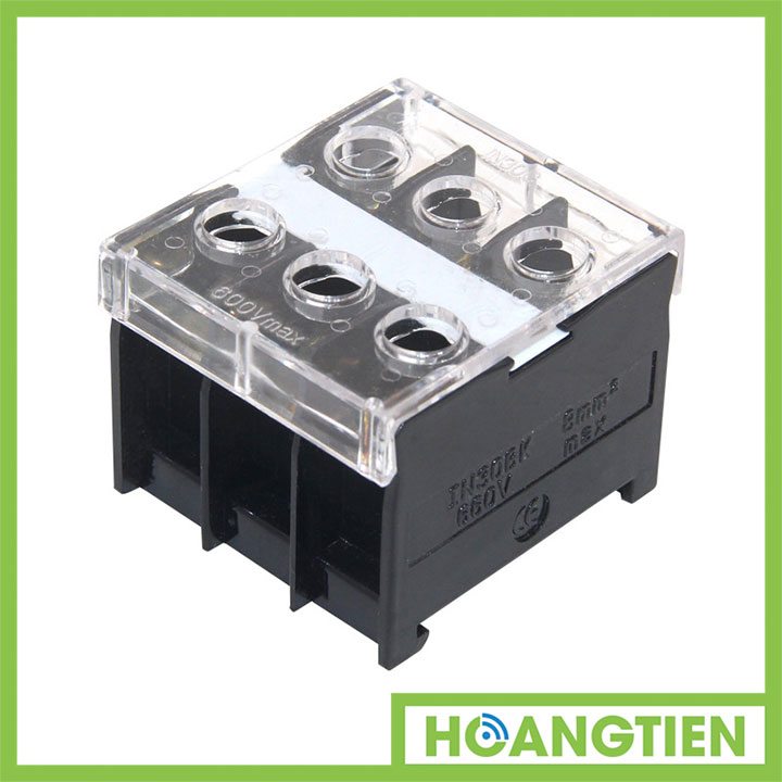 Cầu đấu dây điện 6 cổng 2 đầu IN-30BK