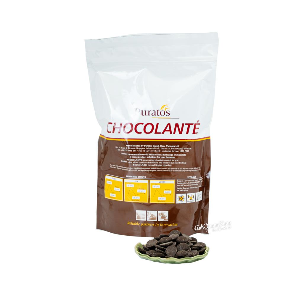 Socola hạt nút đen Puratos Chocolante 75% 100gr / 200gr / 500gr chia lẻ từ túi 1kg