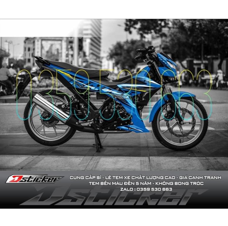 Tem rời Raider - mẫu 2021 dán xe xanh gp zin -