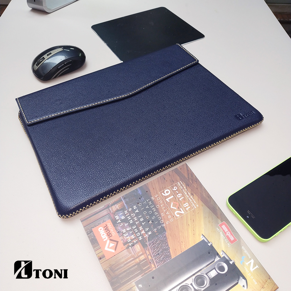 Bao da thật handmade TONI cho Laptop, Macbook, Surface (Đủ Size)