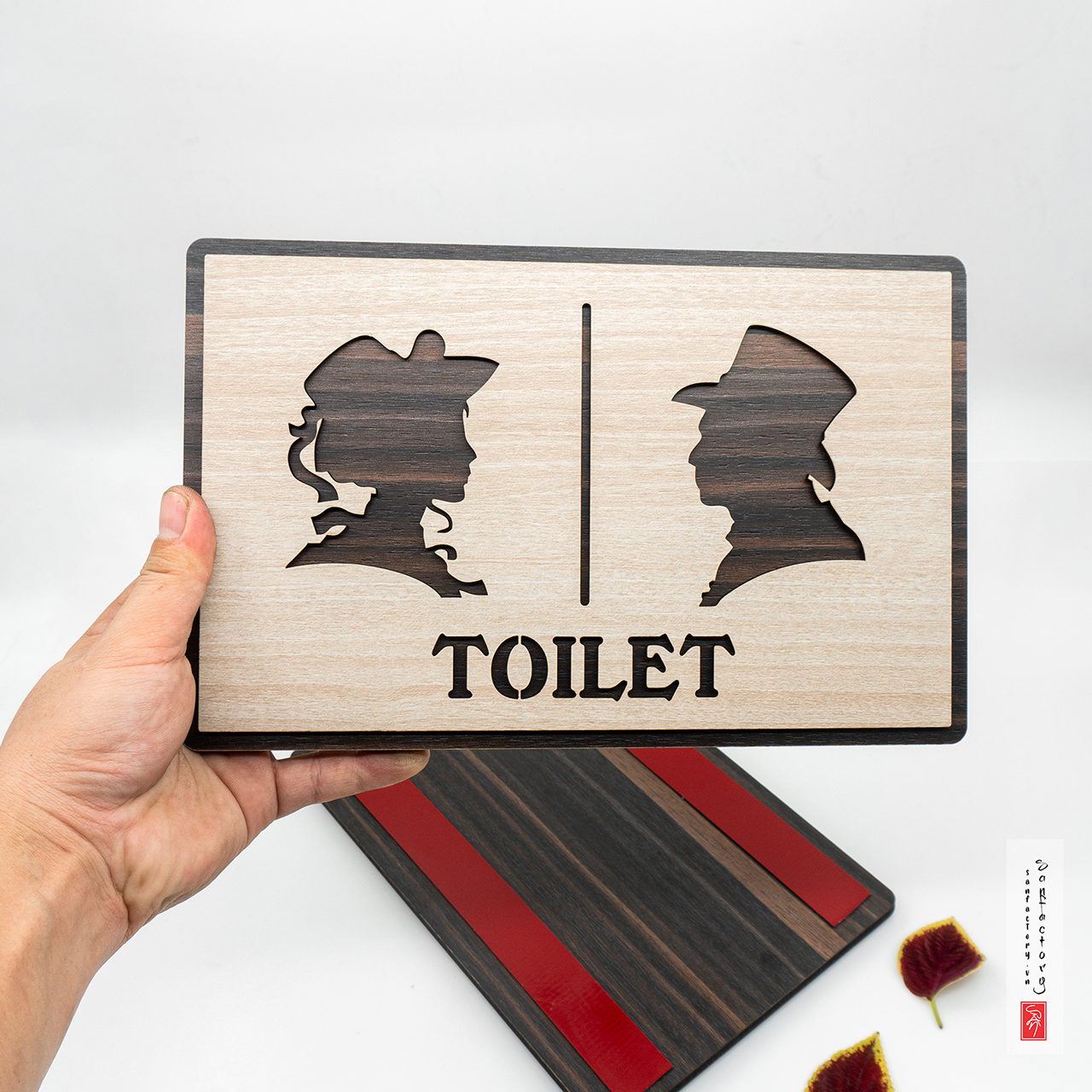[SAN-TL10] Bảng hiệu Toilet gỗ dán tường mẫu