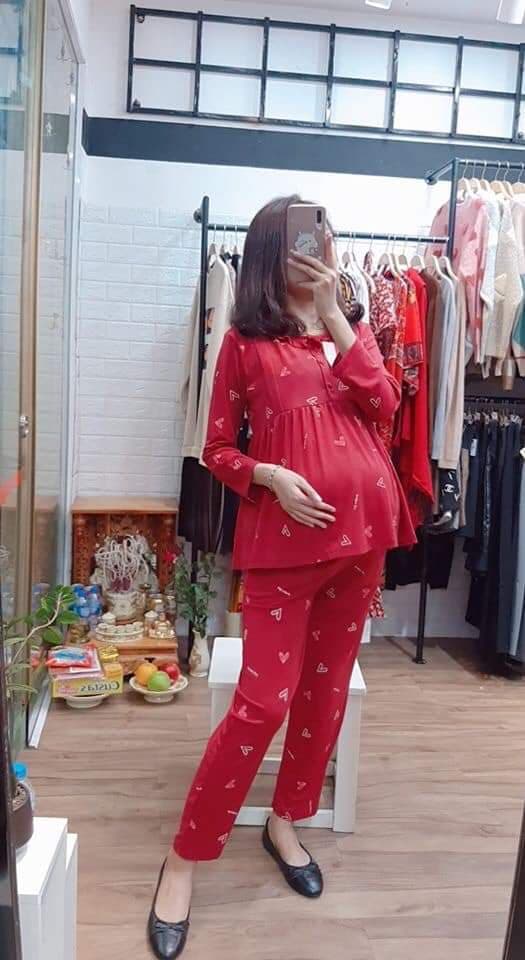 Bộ Đồ Bầu Và Sau Sinh Dài 3 Cúc