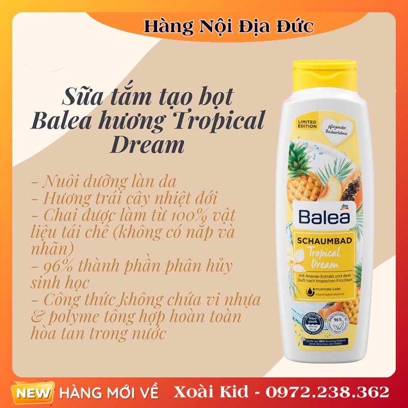 Sữa tắm Balea nội địa Đức 750ml