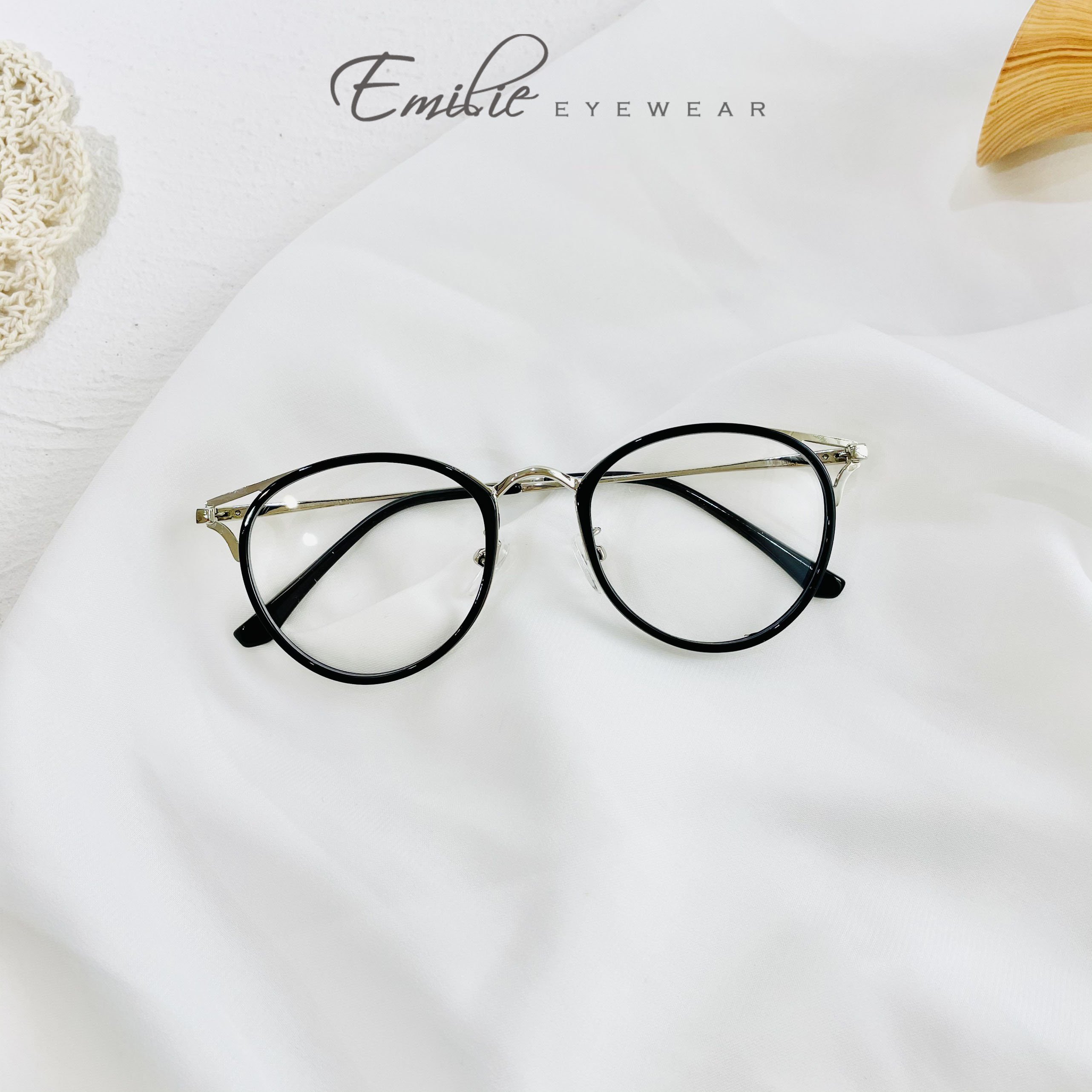 Gọng kính mắt mèo nữ nhiều màu hàn quốc Kính mắt Emilie phụ kiện thời trang 90029
