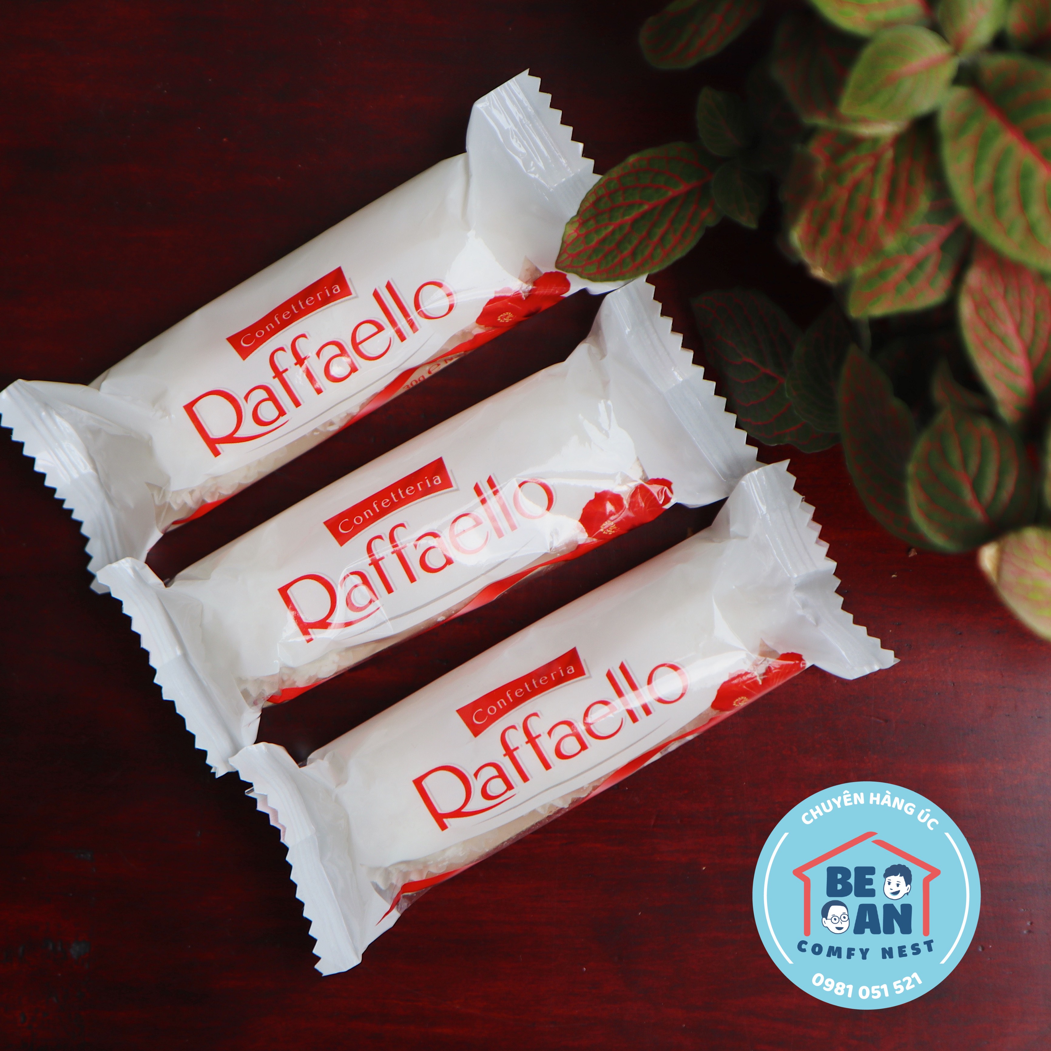 Kẹo socola trắng bọc dừa Raffaello (túi lẻ 3 viên) - Hàng nhập Úc